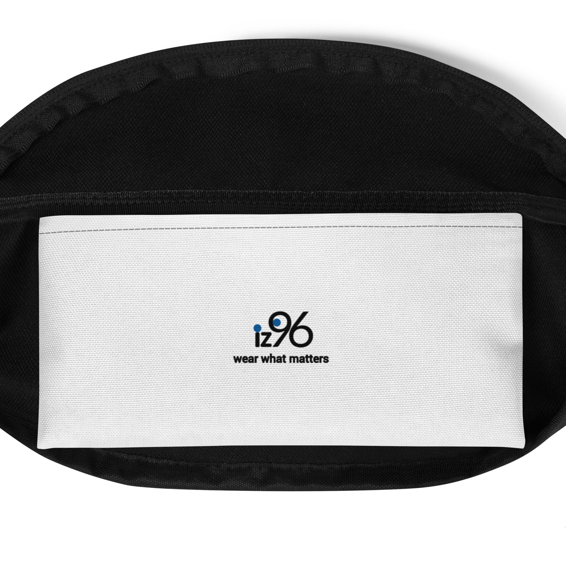 Black cap with a white patch featuring the 'iz96' logo and text on a white background