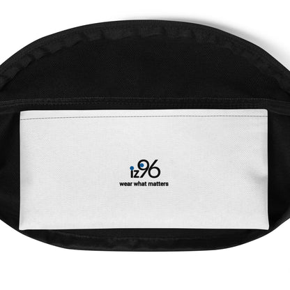 Black cap with a white patch featuring the 'iz96' logo and text on a white background
