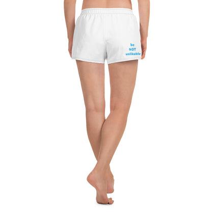 White shorts with text on a white background