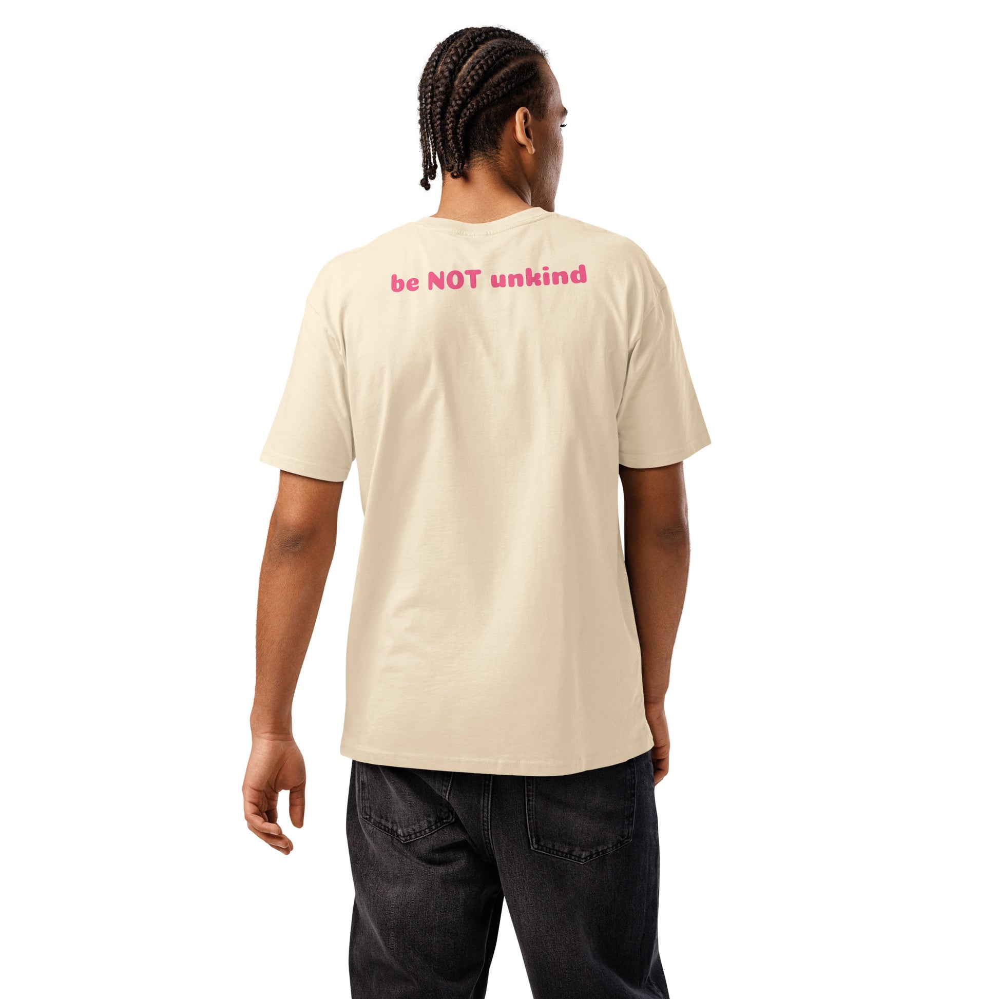 Person wearing a vintage white t-shirt on a white background
