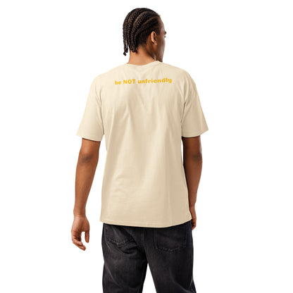 Person wearing a vintage white t-shirt on a white background