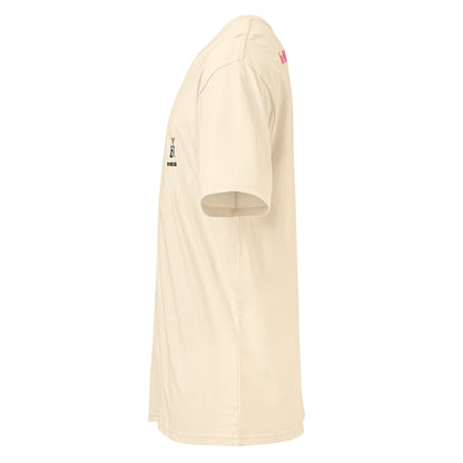vintage white t-shirt with a small logo on a white background