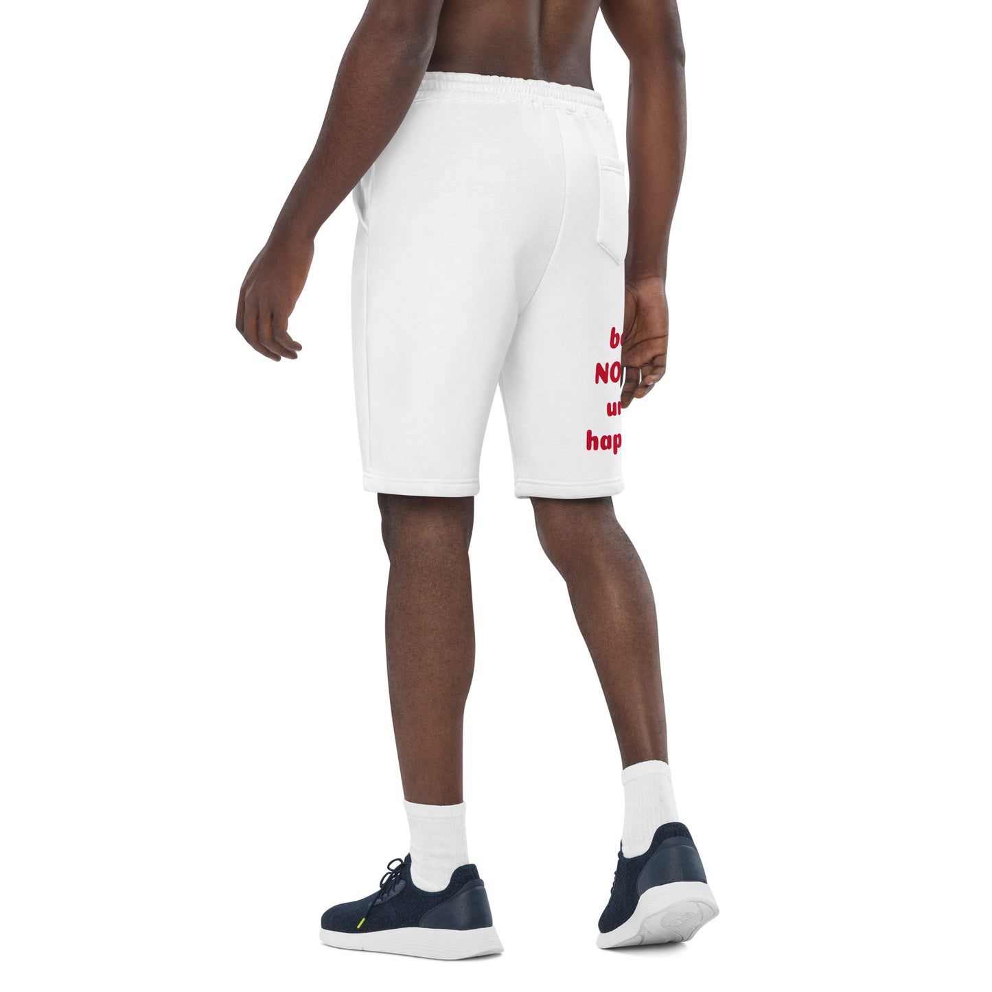 Person wearing white shorts on a white background