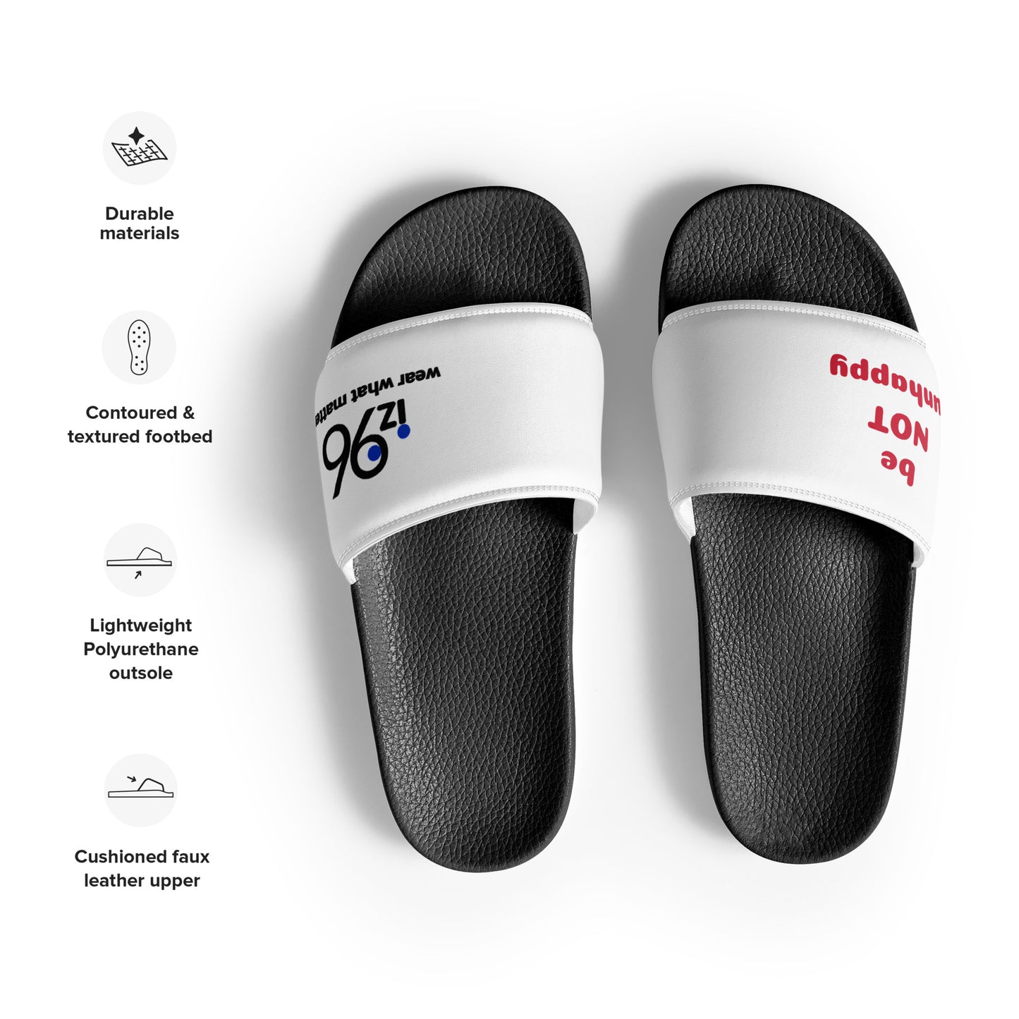 Black and white slides with text on a white background