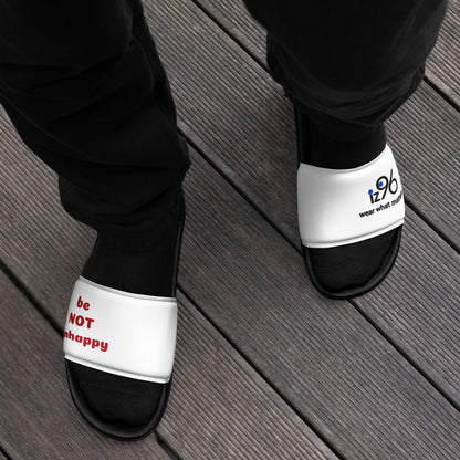 Black and white slides with text on a wooden floor