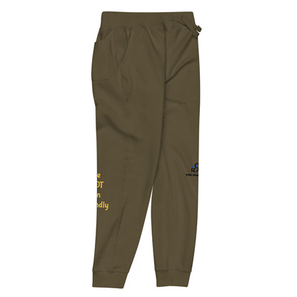 military green sweatpants on a white background