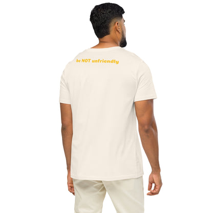 Man wearing a white t-shirt and pants on a white background