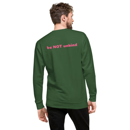 Man wearing a green sweatshirt on a white background