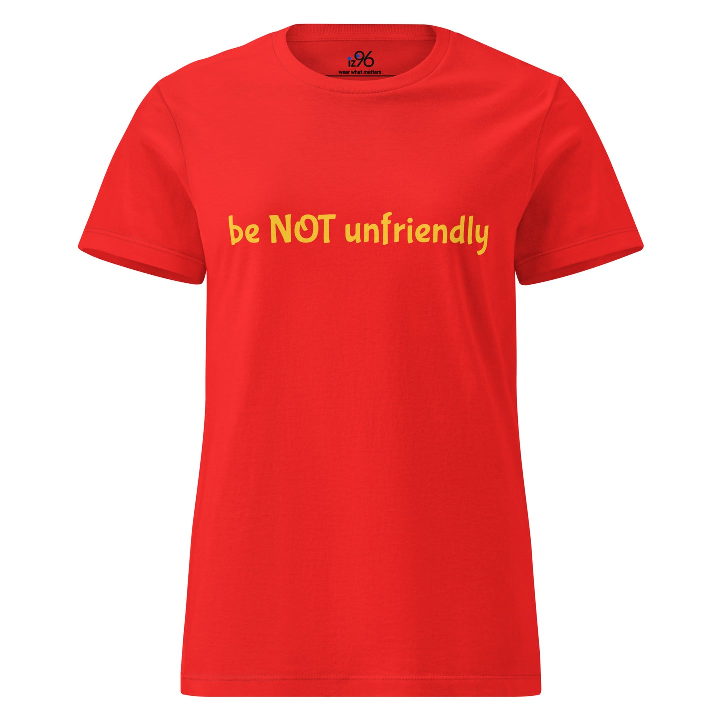Red t-shirt with motivational quote on a white background