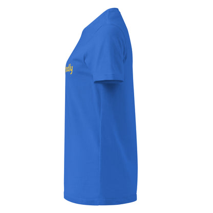 Blue t-shirt on a white background