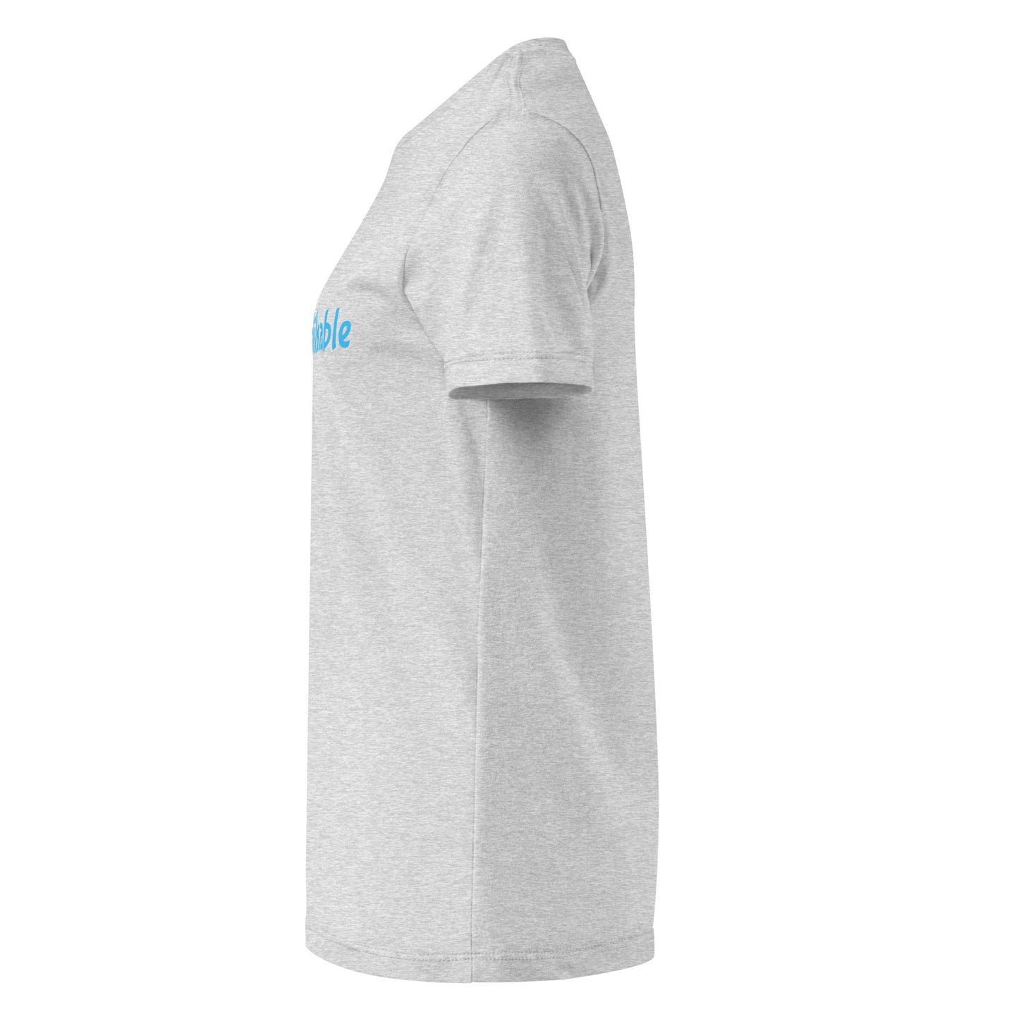 Gray t-shirt on the sleeve against a white background