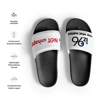 Black and white slides with logo design on a white background