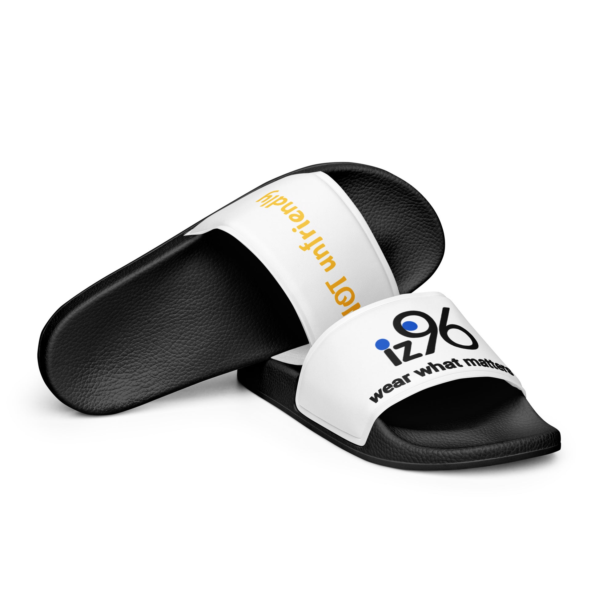 Black and white slides with colorful branding on a white background