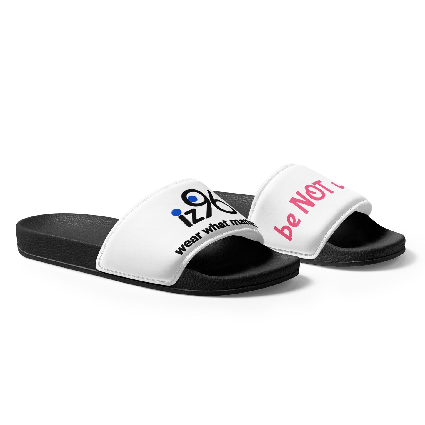 White slides with text and logos on a white background