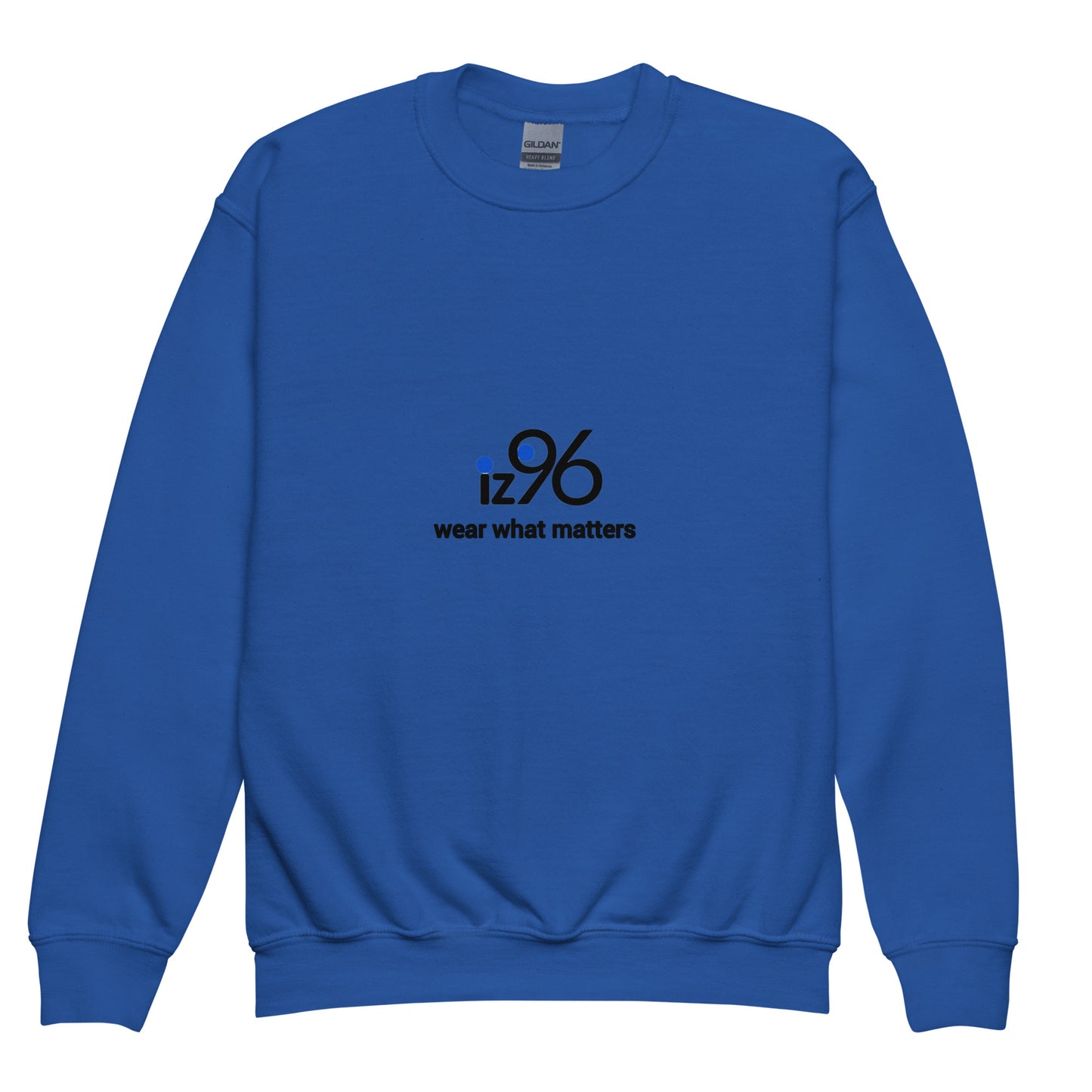 Navy blue sweatshirt with a logo on a white background