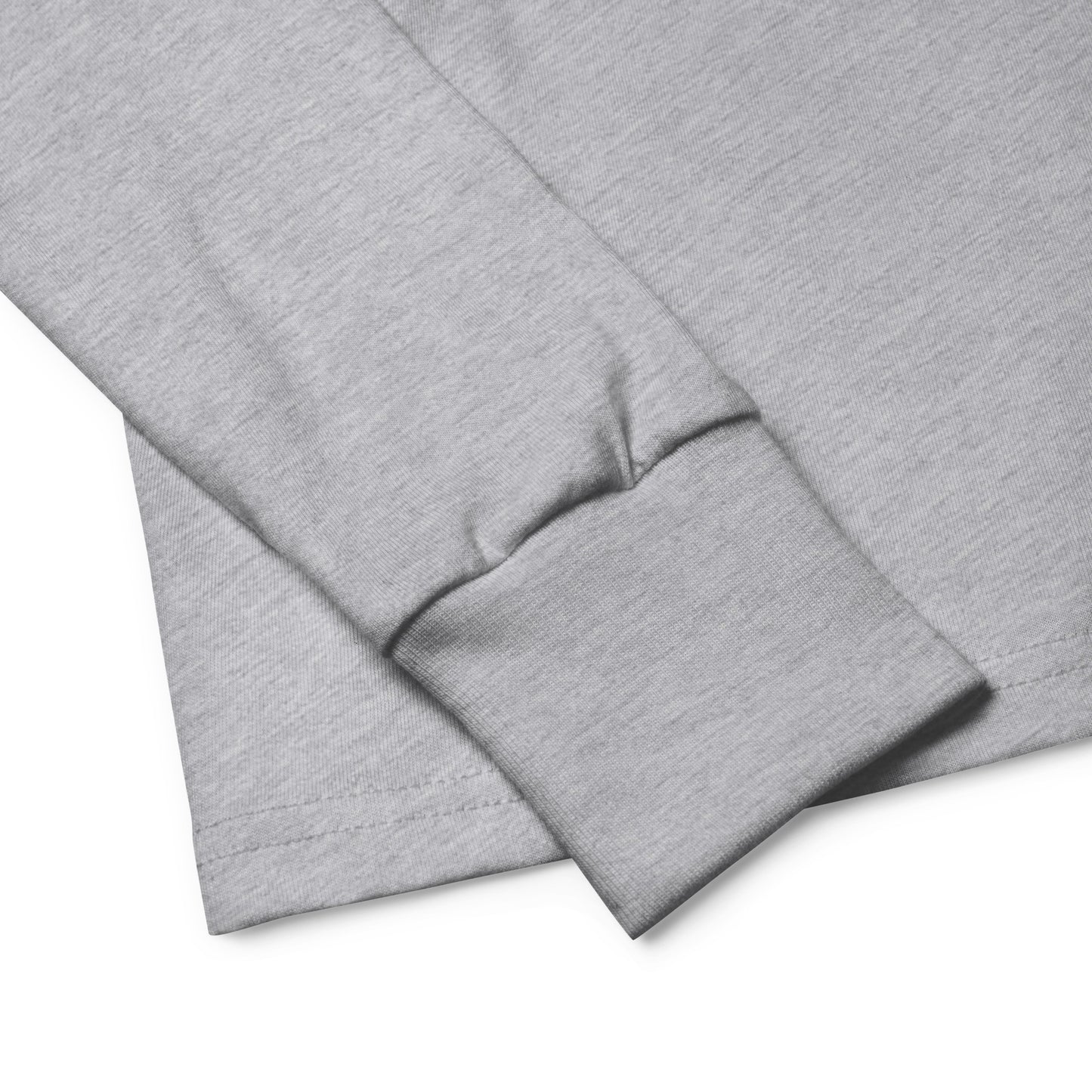 Gray fabric with a folded edge on a white background