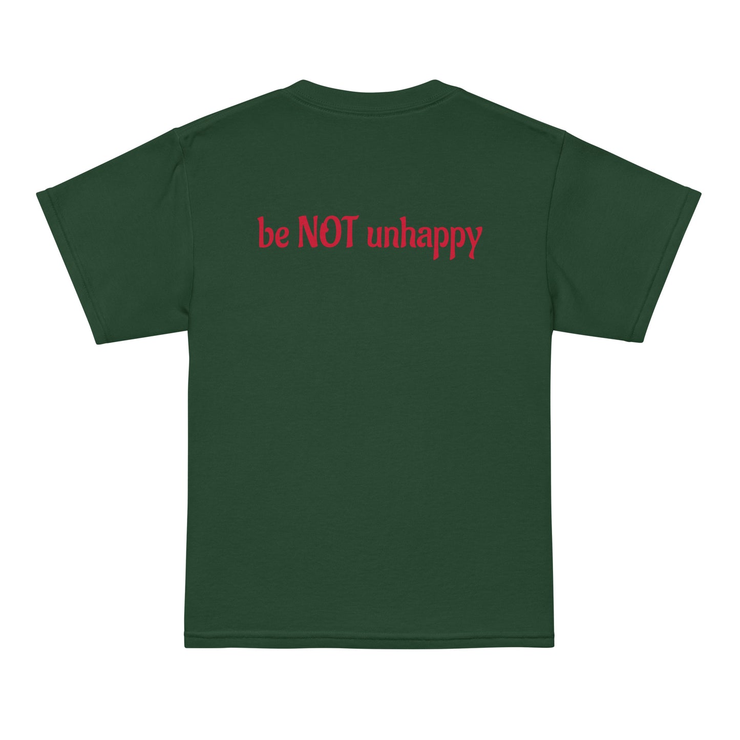 tshirt with text on a white background