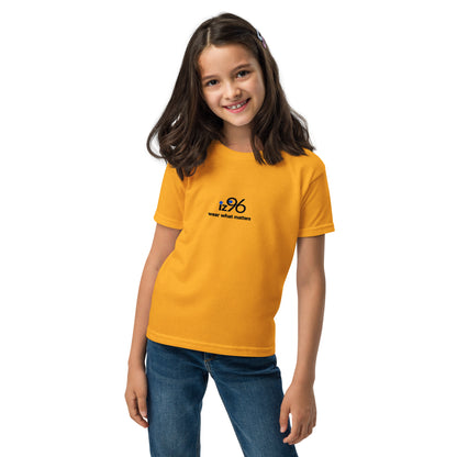 tshirt with logo text on a white background
